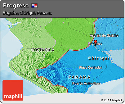 Political 3D Map of Progreso