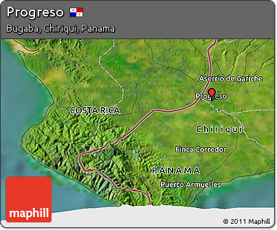 Satellite 3D Map of Progreso