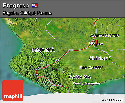 Satellite 3D Map of Progreso