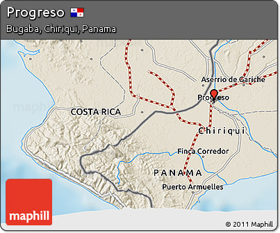 Shaded Relief 3D Map of Progreso