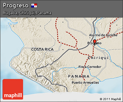 Shaded Relief 3D Map of Progreso