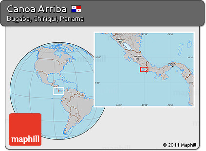 Gray Location Map of Canoa Arriba