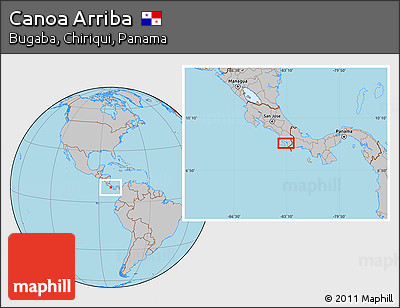 Gray Location Map of Canoa Arriba