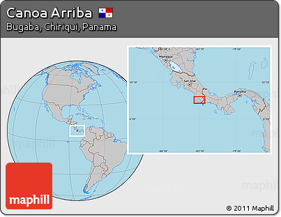 Gray Location Map of Canoa Arriba