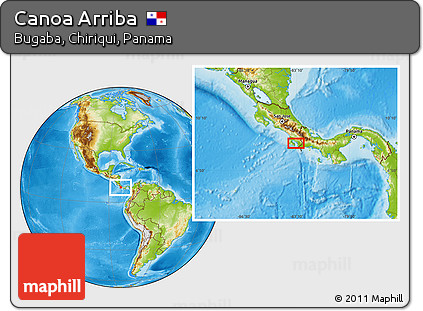 Physical Location Map of Canoa Arriba