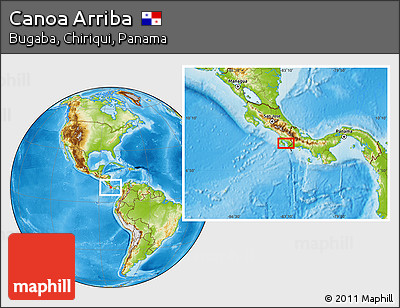 Physical Location Map of Canoa Arriba