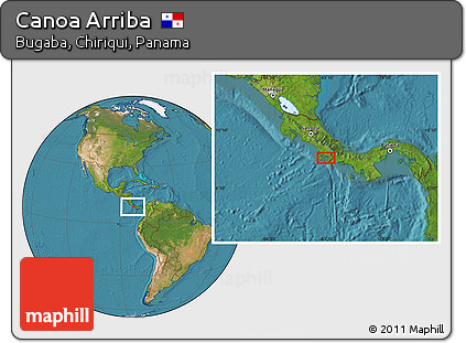Satellite Location Map of Canoa Arriba
