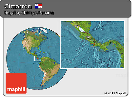 Satellite Location Map of Cimarrón