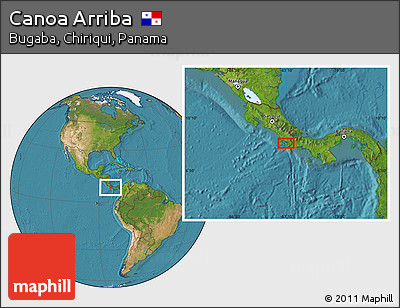 Satellite Location Map of Canoa Arriba