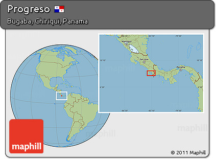 Savanna Style Location Map of Progreso