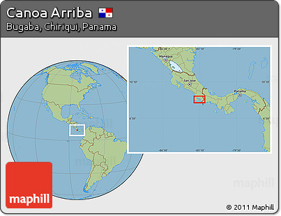 Savanna Style Location Map of Canoa Arriba