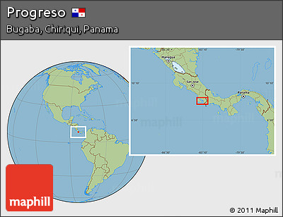 Savanna Style Location Map of Progreso