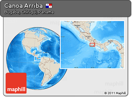 Shaded Relief Location Map of Canoa Arriba