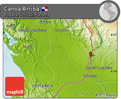 Physical Map of Canoa Arriba