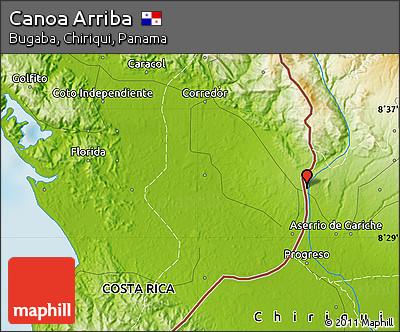 Physical Map of Canoa Arriba