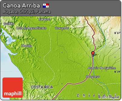 Physical Map of Canoa Arriba