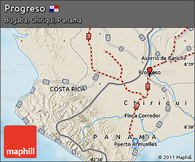 Shaded Relief Map of Progreso