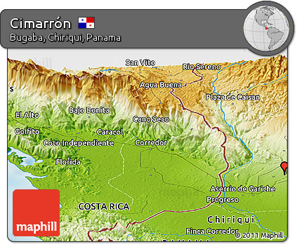 Physical Panoramic Map of Cimarrón