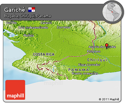 Physical Panoramic Map of Gariché