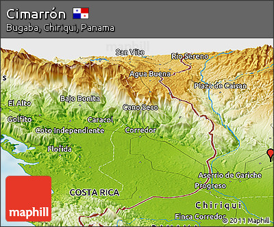 Physical Panoramic Map of Cimarrón
