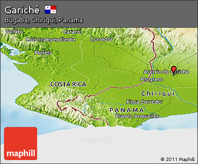 Physical Panoramic Map of Gariché