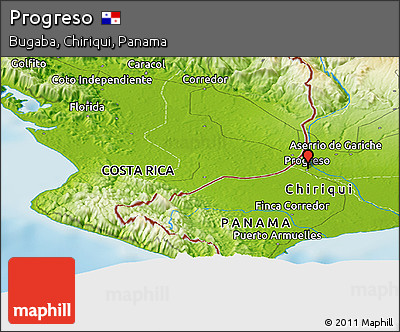 Physical Panoramic Map of Progreso