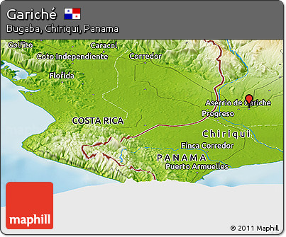 Physical Panoramic Map of Gariché
