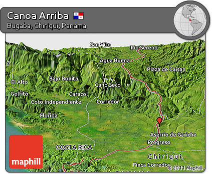Satellite Panoramic Map of Canoa Arriba