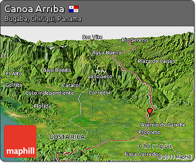Satellite Panoramic Map of Canoa Arriba