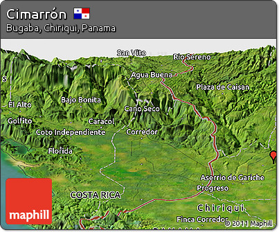 Satellite Panoramic Map of Cimarrón