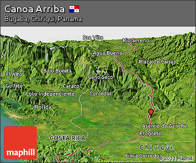 Satellite Panoramic Map of Canoa Arriba