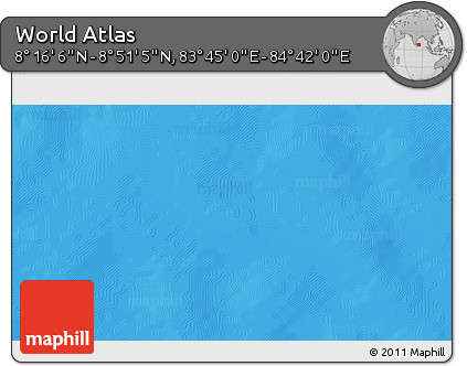 Physical 3D Map of the Area around 8° 33' 36" N, 84° 13' 29" E