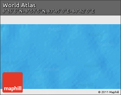 Physical 3D Map of the Area around 8° 33' 36" N, 84° 13' 29" E