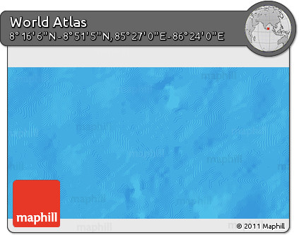 Physical 3D Map of the Area around 8° 33' 36" N, 85° 55' 30" E