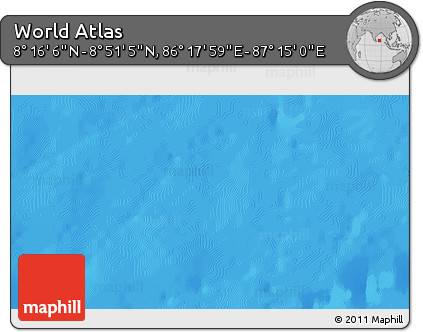 Physical 3D Map of the Area around 8° 33' 36" N, 86° 46' 30" E