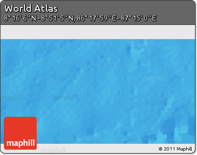 Physical 3D Map of the Area around 8° 33' 36" N, 86° 46' 30" E