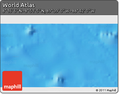Shaded Relief 3D Map of the Area around 8° 33' 36" N, 89° 10' 30" W