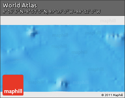 Shaded Relief 3D Map of the Area around 8° 33' 36" N, 89° 10' 30" W