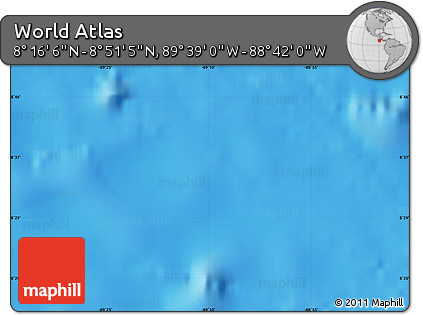 Physical Map of the Area around 8° 33' 36" N, 89° 10' 30" W