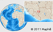 Shaded Relief Location Map of Kounina