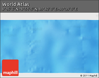 Physical 3D Map of the Area around 8° 33' 36" N, 90° 10' 30" E
