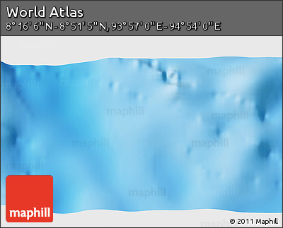Physical 3D Map of the Area around 8° 33' 36" N, 94° 25' 30" E