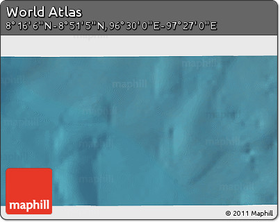 Satellite 3D Map of the Area around 8° 33' 36" N, 96° 58' 29" E