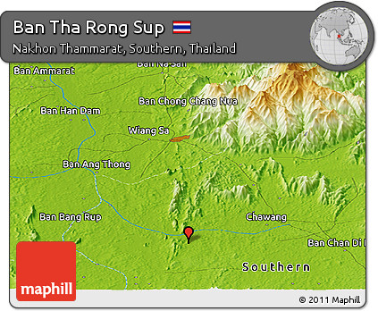 Physical Panoramic Map of Ban Tha Rong Sup