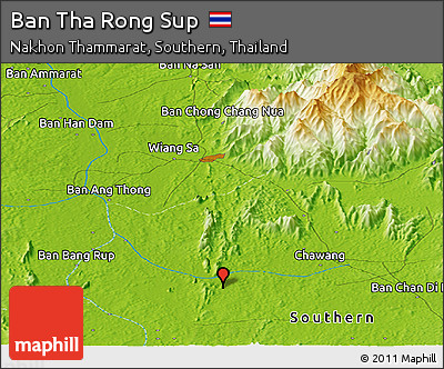 Physical Panoramic Map of Ban Tha Rong Sup