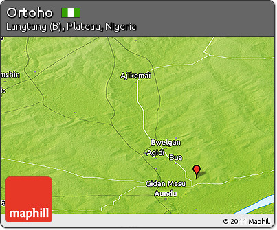 Physical Panoramic Map of Ortoho