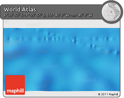 Shaded Relief 3D Map of the Area around 8° 12' 42" S, 100° 13' 29" W