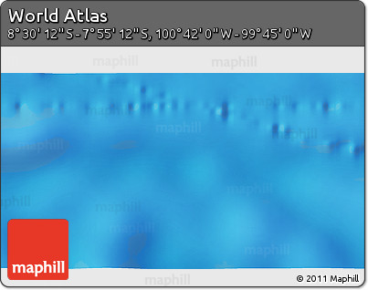 Shaded Relief 3D Map of the Area around 8° 12' 42" S, 100° 13' 29" W