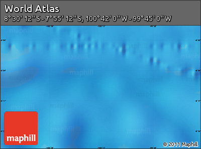 Shaded Relief Map of the Area around 8° 12' 42" S, 100° 13' 29" W