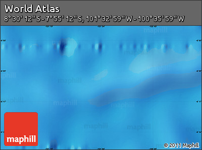 Physical Map of the Area around 8° 12' 42" S, 101° 4' 29" W